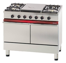 SPORÁK PLYNOVÝ CG 1052 CF - 4 HOŔÁKY, VARNÝ TÁL, 2 PLYNOVÉ TROUBY